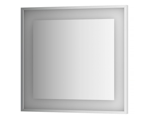 Зеркало настенное в багетной раме хром со встроенным LED-светильником Ledside EVOFORM 80x75 см, BY 2203