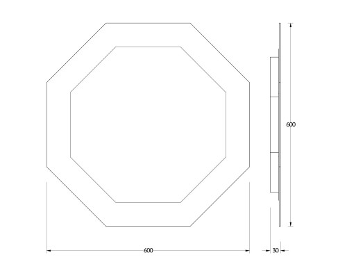 Зеркало настенное с LED-подсветкой Ledshine EVOFORM 60х60 см, BY 2503