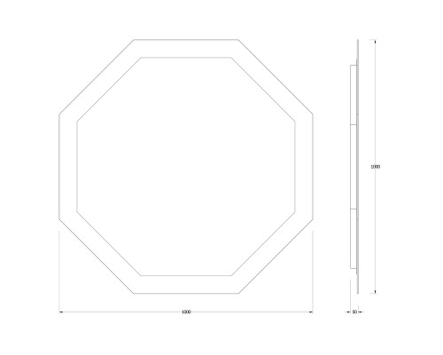 Зеркало настенное с LED-подсветкой Ledshine EVOFORM 100х100 см, BY 2507