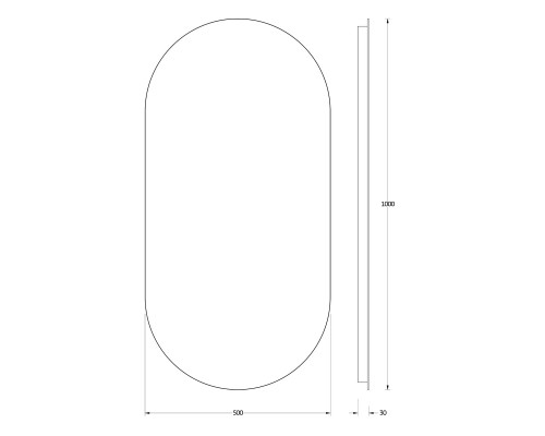 Зеркало настенное с LED-подсветкой Ledshine EVOFORM 50х100 см, BY 2597