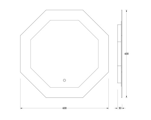 Зеркало настенное с LED-подсветкой, сенсорный выключатель, Ledshine EVOFORM 60х60 см, BY 2603
