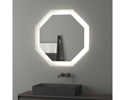 Зеркало настенное с LED-подсветкой, сенсорный выключатель, Ledshine EVOFORM 80х80 см, BY 2605