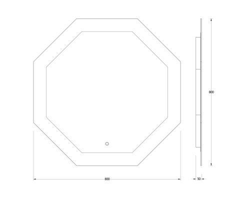 Зеркало настенное с LED-подсветкой, сенсорный выключатель, Ledshine EVOFORM 80х80 см, BY 2605