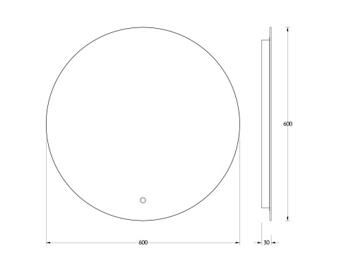Зеркало настенное с LED-подсветкой, сенсорный выключатель, Ledshine EVOFORM 60х60 см, BY 2643