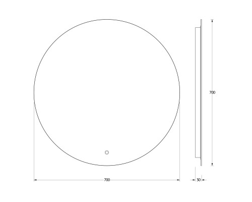 Зеркало настенное с LED-подсветкой, сенсорный выключатель, Ledshine EVOFORM 70х70 см, BY 2644