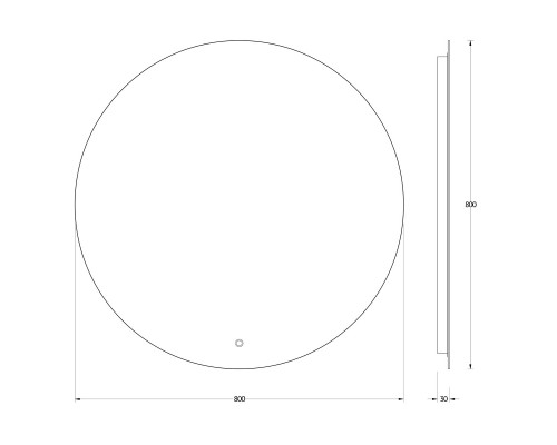 Зеркало настенное с LED-подсветкой, сенсорный выключатель, Ledshine EVOFORM 80х80 см, BY 2645