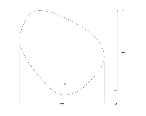 Зеркало настенное с LED-подсветкой, сенсорный выключатель, Ledshine EVOFORM 90х90 см, BY 2666