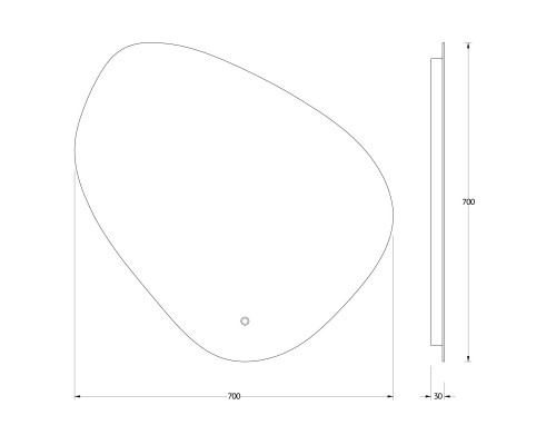 Зеркало настенное с LED-подсветкой, сенсорный выключатель, Ledshine EVOFORM 70х70 см, BY 2674