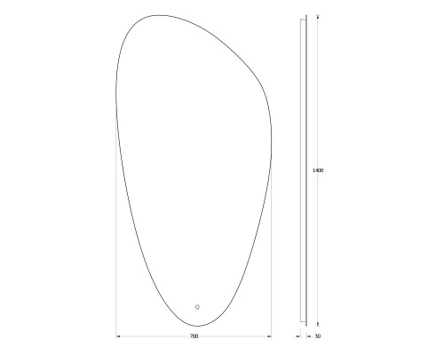 Зеркало настенное с LED-подсветкой, сенсорный выключатель, Ledshine EVOFORM 70х140 см, BY 2684