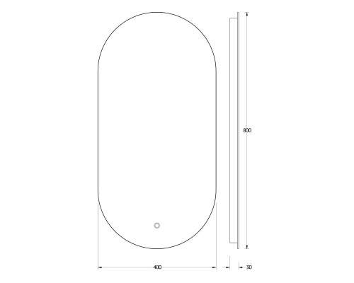 Зеркало настенное с LED-подсветкой, сенсорный выключатель, Ledshine EVOFORM 40х80 см, BY 2686