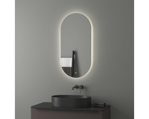 Зеркало настенное с LED-подсветкой, сенсорный выключатель, Ledshine EVOFORM 50х100 см, BY 2687