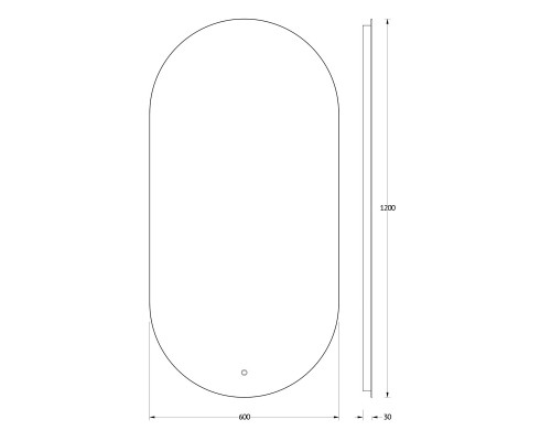 Зеркало настенное с LED-подсветкой, сенсорный выключатель, Ledshine EVOFORM 60х120 см, BY 2688