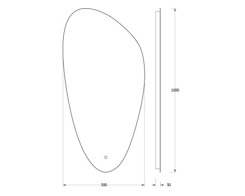 Зеркало настенное с LED-подсветкой, сенсорный выключатель, Ledshine EVOFORM 50х100 см, BY 2692