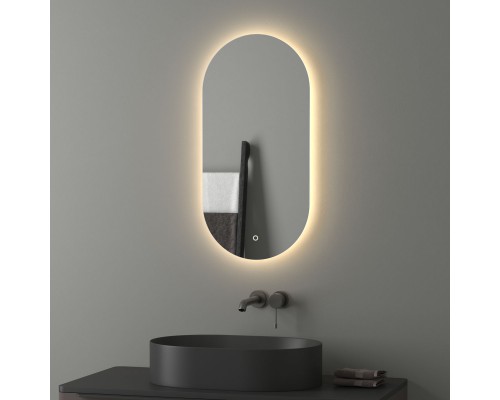 Зеркало настенное с LED-подсветкой, сенсорный выключатель, Ledshine EVOFORM 40х80 см, BY 2696