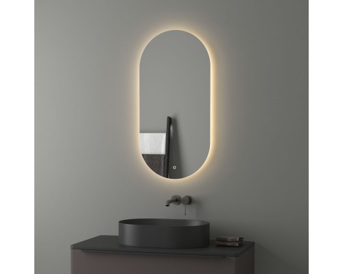 Зеркало настенное с LED-подсветкой, сенсорный выключатель, Ledshine EVOFORM 50х100 см, BY 2697