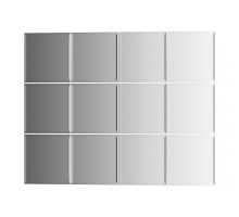 Зеркальная плитка с фацетом 5 мм - комплект 12 шт квадрат 10х10 см; серебро Refractive EVOFORM BY 1422