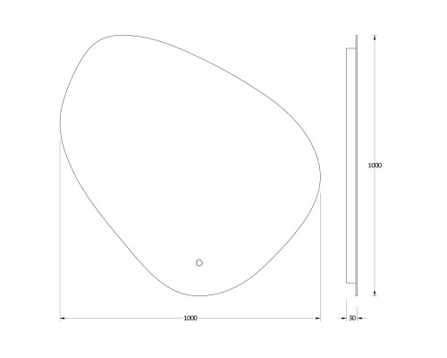 Зеркало настенное с LED-подсветкой, сенсорный выключатель, Ledshine EVOFORM 100х100 см, BY 2667