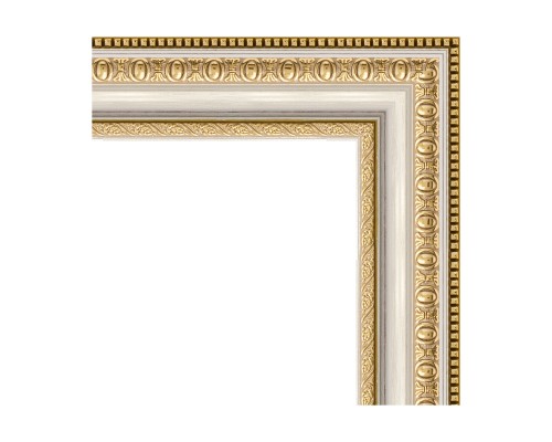 Зеркало настенное EVOFORM в багетной раме золотые бусы на серебре, 65х65 см, BY 0782