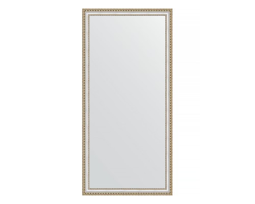 Зеркало настенное EVOFORM в багетной раме золотые бусы на серебре, 75х155 см, BY 1117