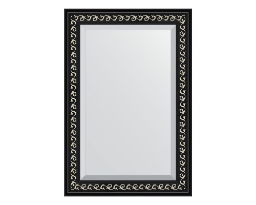 Зеркало настенное с фацетом EVOFORM в багетной раме чёрный ардеко, 65х95 см, BY 1175