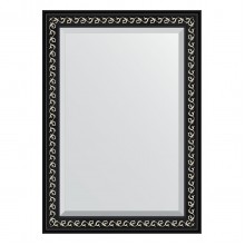 Зеркало настенное с фацетом EVOFORM в багетной раме чёрный ардеко, 75х105 см, BY 1195