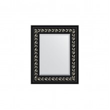 Зеркало настенное с фацетом EVOFORM в багетной раме чёрный ардеко, 45х55 см, BY 1357