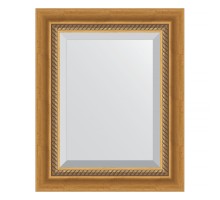 Зеркало настенное с фацетом EVOFORM в багетной раме состаренное золото с плетением, 43х53 см, BY 3353