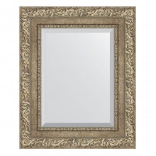 Зеркало настенное с фацетом EVOFORM в багетной раме виньетка античное серебро, 45х55 см, BY 3357