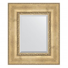 Зеркало настенное с фацетом EVOFORM в багетной раме состаренное серебро с орнаментом, 52х62 см, BY 3376