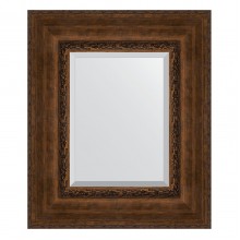 Зеркало настенное с фацетом EVOFORM в багетной раме состаренная бронза с орнаментом, 52х62 см, BY 3377