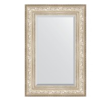 Зеркало настенное с фацетом EVOFORM в багетной раме виньетка серебро, 60х90 см, BY 3426