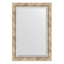 Зеркало настенное с фацетом EVOFORM в багетной раме прованс с плетением, 63х93 см, BY 3433