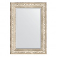 Зеркало настенное с фацетом EVOFORM в багетной раме виньетка серебро, 70х100 см, BY 3452