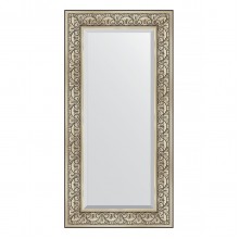 Зеркало настенное с фацетом EVOFORM в багетной раме барокко серебро, 60х120 см, BY 3502