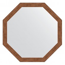 Зеркало настенное Octagon EVOFORM в багетной раме сухой тростник, 69х69 см, BY 3663