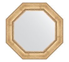 Зеркало настенное Octagon EVOFORM в багетной раме состаренное серебро с орнаментом, 82х82 см, BY 3672