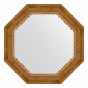 Зеркало настенное Octagon EVOFORM в багетной раме состаренная бронза с плетением, 53х53 см, BY 3673