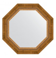 Зеркало настенное Octagon EVOFORM в багетной раме состаренная бронза с плетением, 53х53 см, BY 3673
