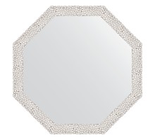 Зеркало настенное Octagon EVOFORM в багетной раме чеканка белая, 58,2х58,2 см, BY 3677