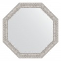 Зеркало настенное Octagon EVOFORM в багетной раме волна алюминий, 48,2х48,2 см, BY 3682