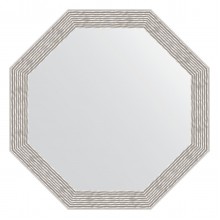 Зеркало настенное Octagon EVOFORM в багетной раме волна алюминий, 48,2х48,2 см, BY 3682
