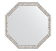 Зеркало настенное Octagon EVOFORM в багетной раме волна алюминий, 58,2х58,2 см, BY 3683