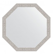 Зеркало настенное Octagon EVOFORM в багетной раме волна алюминий, 58,2х58,2 см, BY 3683
