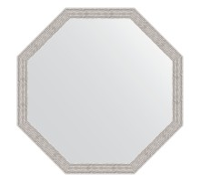 Зеркало настенное Octagon EVOFORM в багетной раме волна алюминий, 68,2х68,2 см, BY 3684
