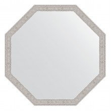 Зеркало настенное Octagon EVOFORM в багетной раме волна алюминий, 68,2х68,2 см, BY 3684