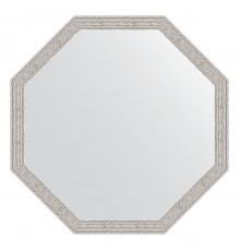 Зеркало настенное Octagon EVOFORM в багетной раме волна алюминий, 68,2х68,2 см, BY 3684
