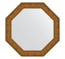 Зеркало настенное Octagon EVOFORM в багетной раме виньетка состаренное золото, 50,4х50,4 см, BY 3688
