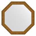 Зеркало настенное Octagon EVOFORM в багетной раме виньетка состаренное золото, 60,4х60,4 см, BY 3689