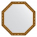 Зеркало настенное Octagon EVOFORM в багетной раме виньетка состаренное золото, 70,4х70,4 см, BY 3690