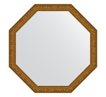 Зеркало настенное Octagon EVOFORM в багетной раме виньетка состаренное золото, 70,4х70,4 см, BY 3690